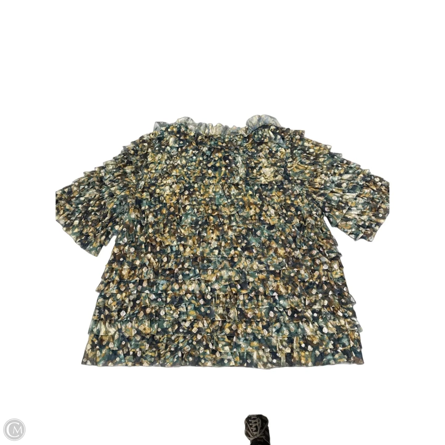 Blouse Short Sleeve By Chicos In Green, Size: M