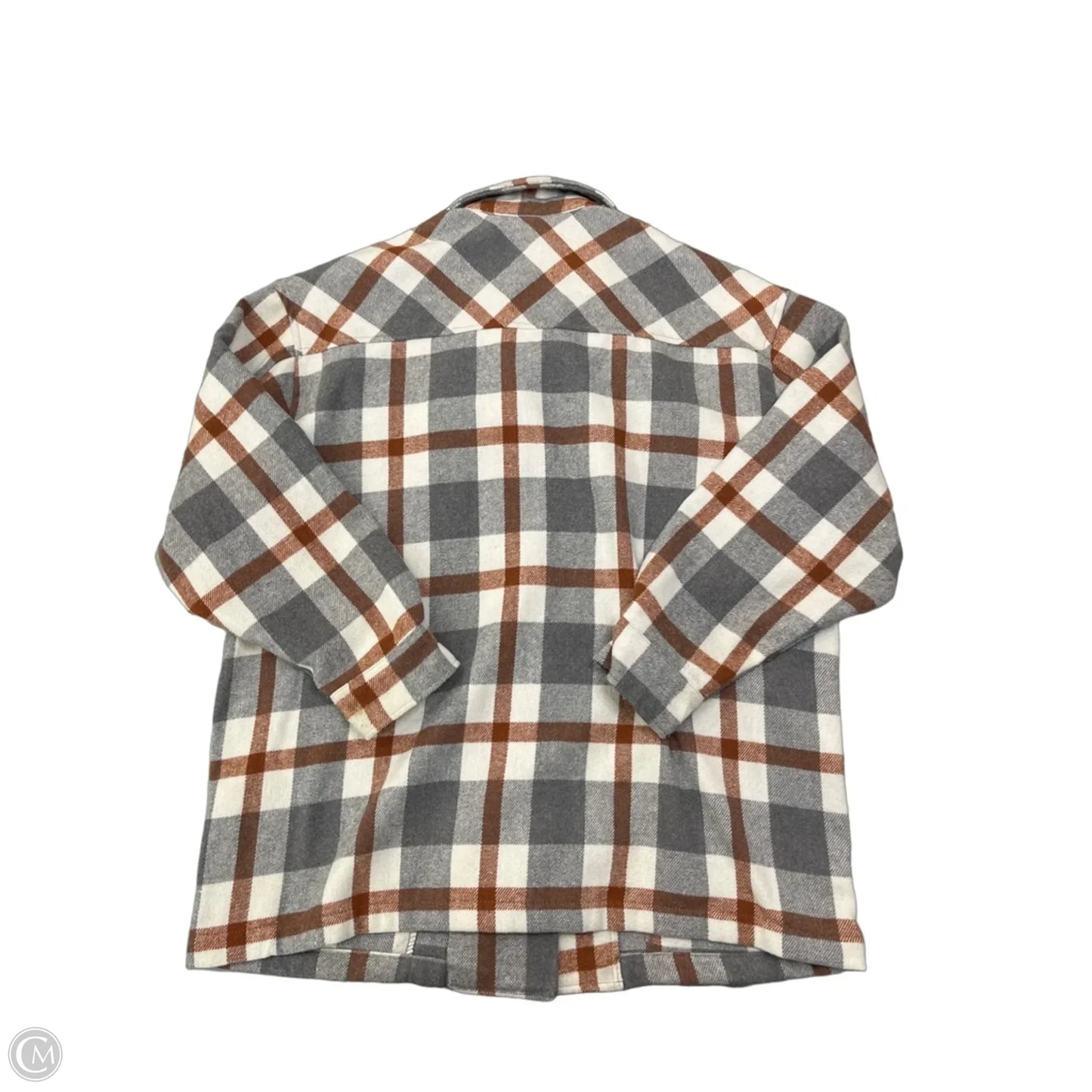 Jacket Shirt By Hfx In Grey & Orange, Size: S
