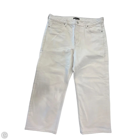Jeans Wide Leg By Banana Republic In Cream Denim, Size: 14