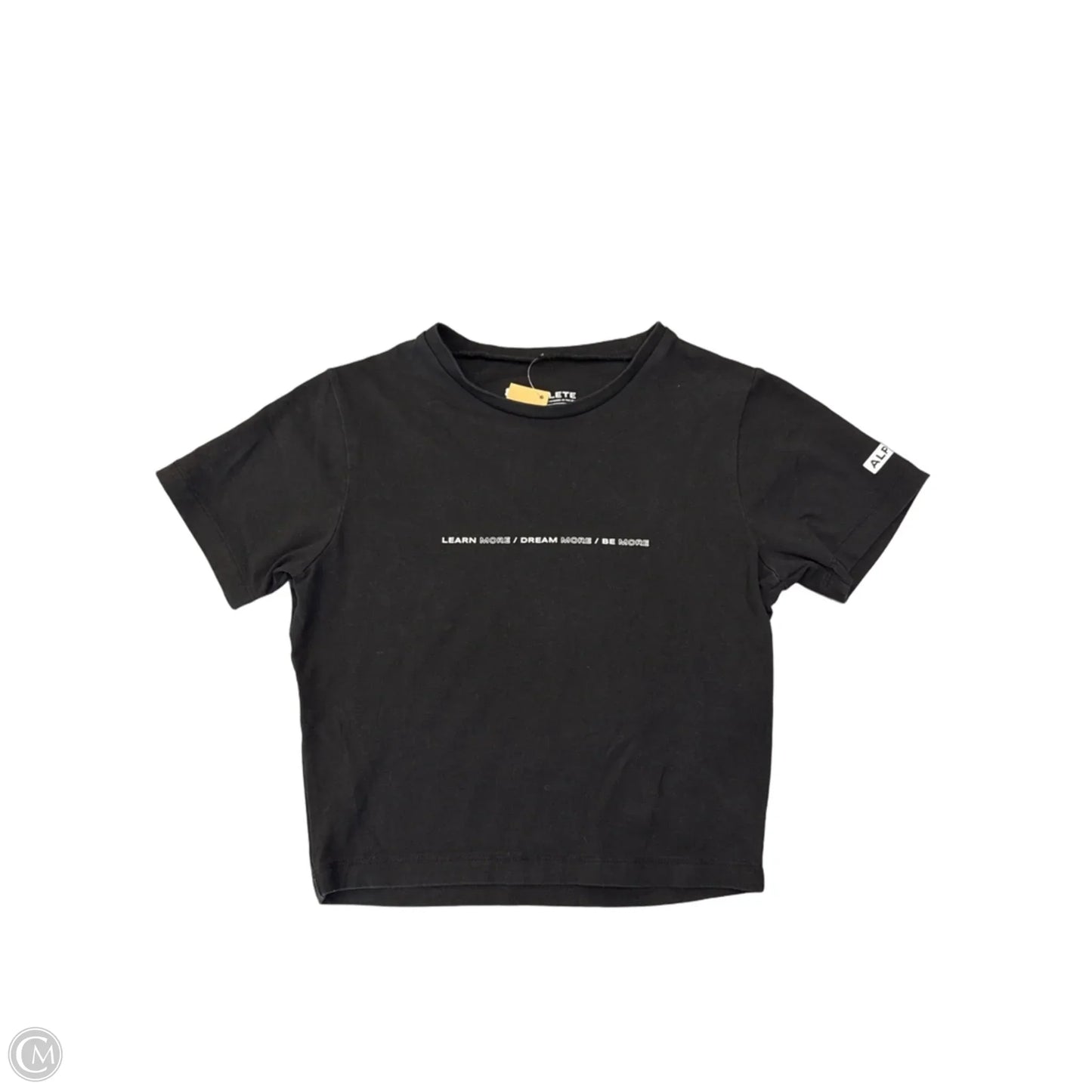Athletic Top Short Sleeve By Alphalete In Black, Size: S