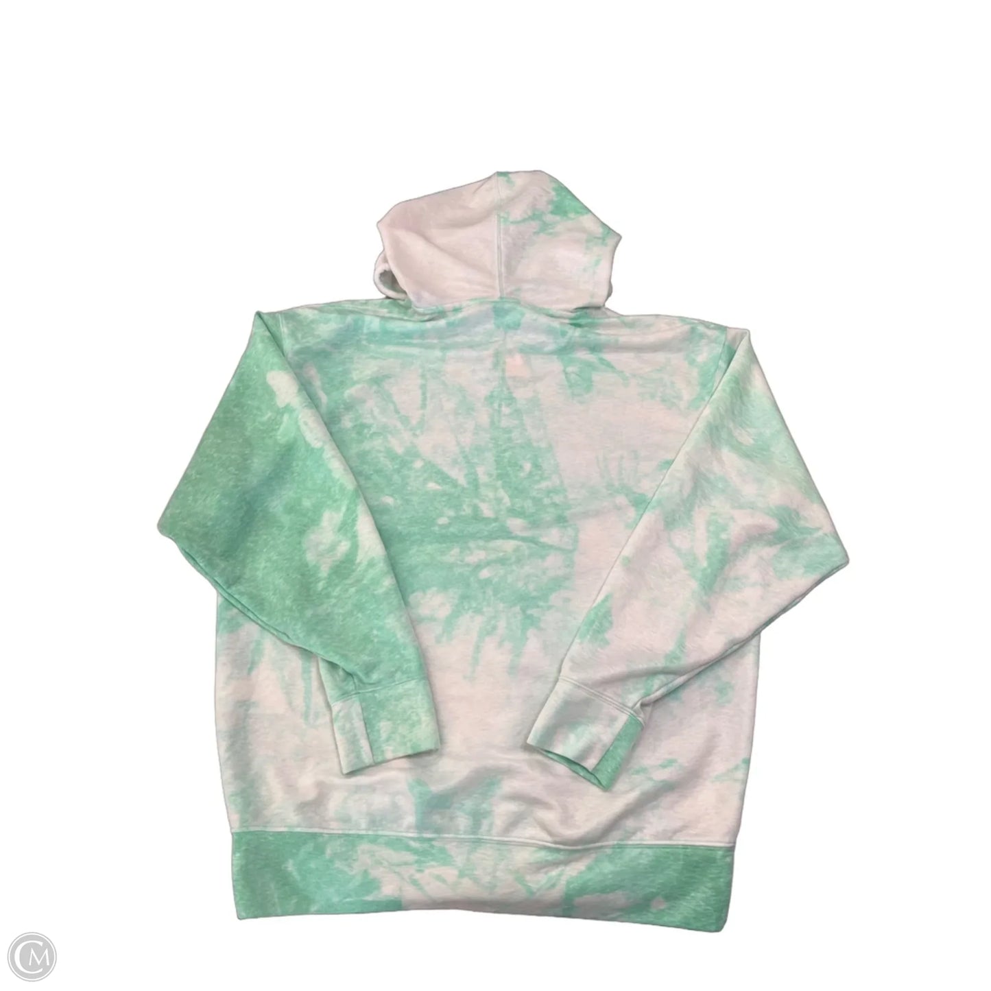 Athletic Top Long Sleeve Hoodie By Nike Apparel In Green & White, Size: Xs