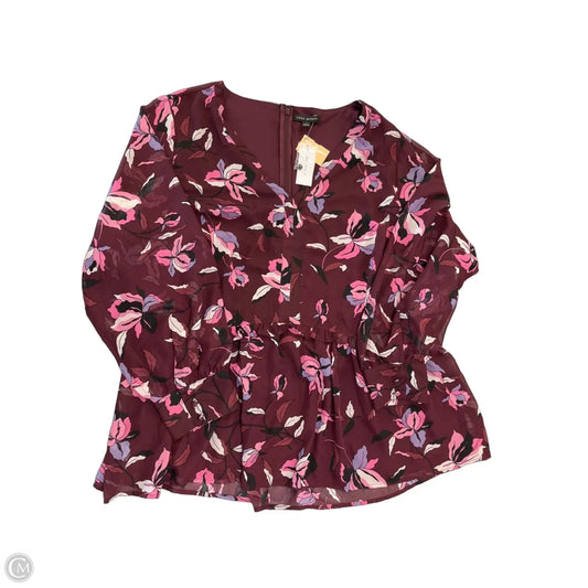 Blouse Long Sleeve By Lane Bryant In Purple, Size: 3x