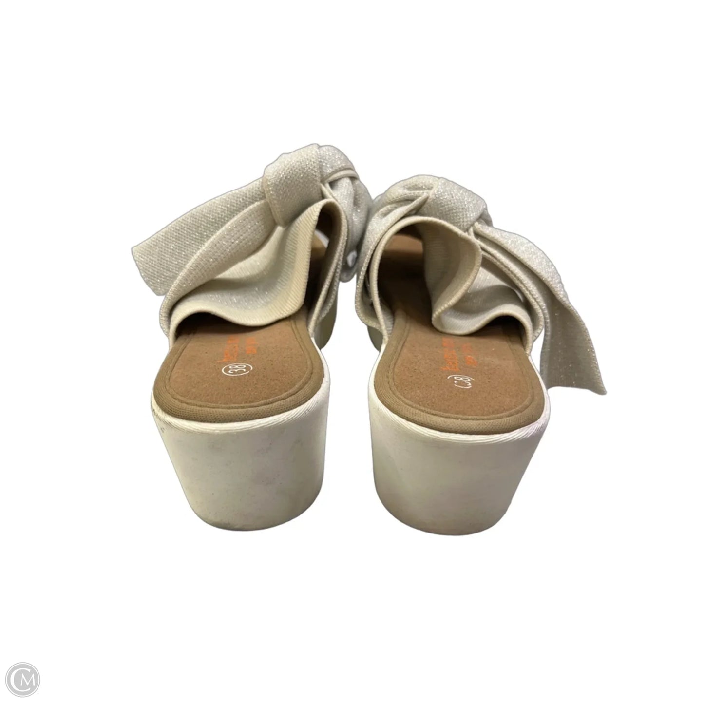 Sandals Heels Wedge By Bernie Mev In Silver, Size: 8