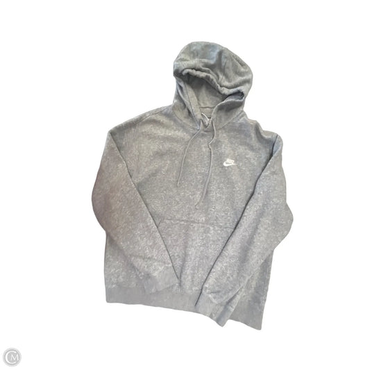 Athletic Sweatshirt Hoodie By Nike Apparel In Grey, Size: M