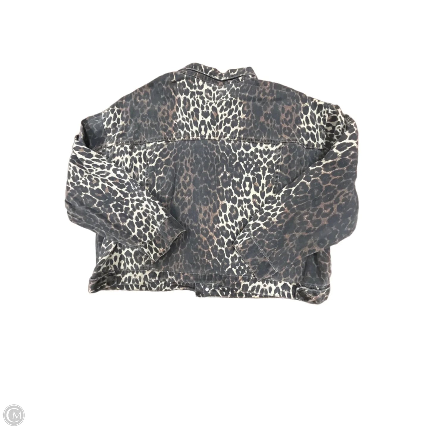Jacket Denim By Clothes Mentor In Leopard Print, Size: 3x