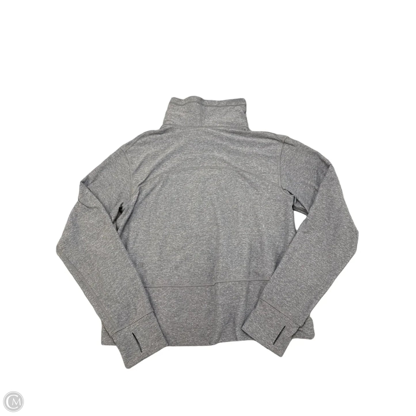 Athletic Top Long Sleeve Collar By Lululemon In Grey, Size: M