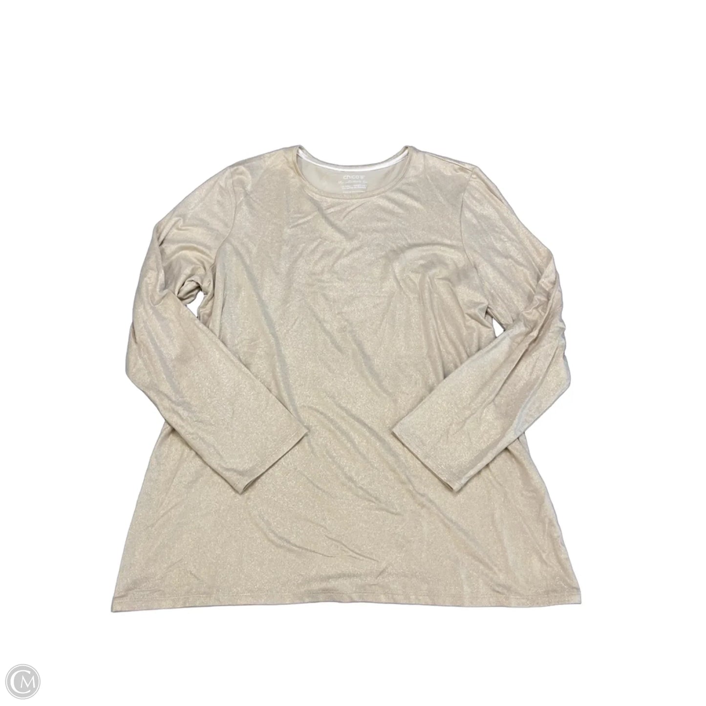Top Long Sleeve By Chicos In Gold, Size: L