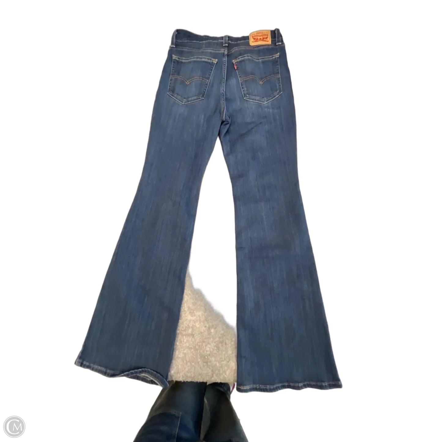 Jeans Flared By Levis In Blue Denim, Size: 10