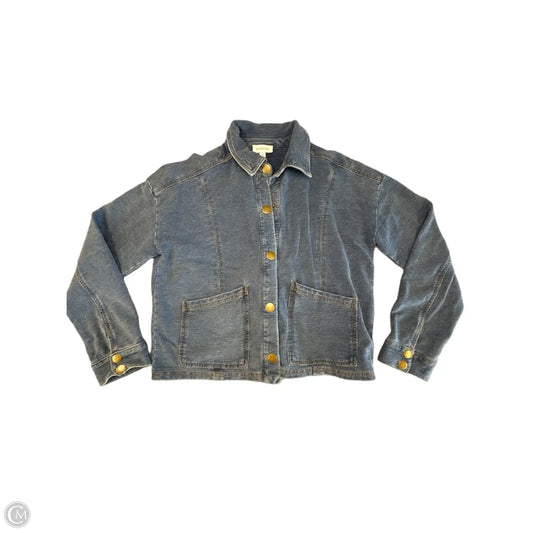 Jacket Shirt By Evereve In Blue, Size: M
