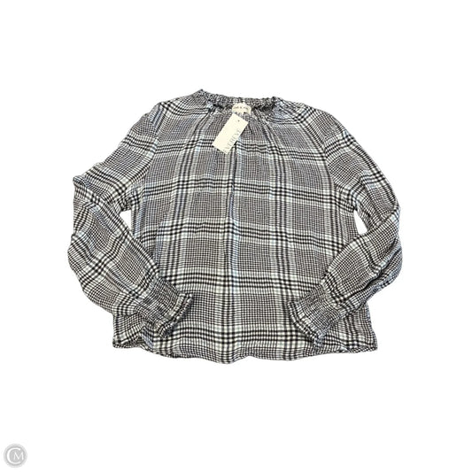 Blouse Long Sleeve By Cloth & Stone In Plaid Pattern, Size: S