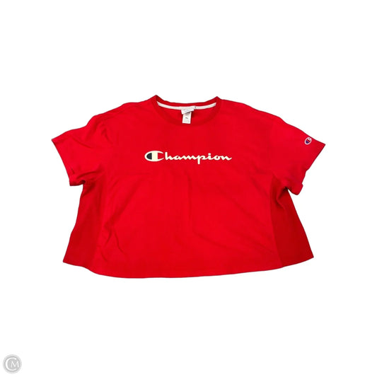Athletic Top Short Sleeve By Champion In Red, Size: Xl