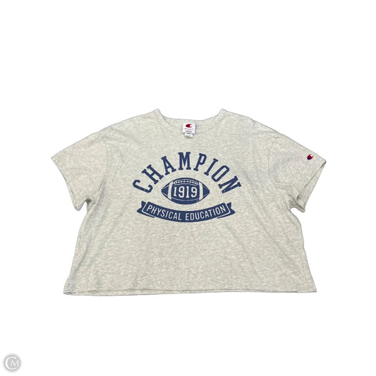 Athletic Top Short Sleeve By Champion In Grey, Size: Xl