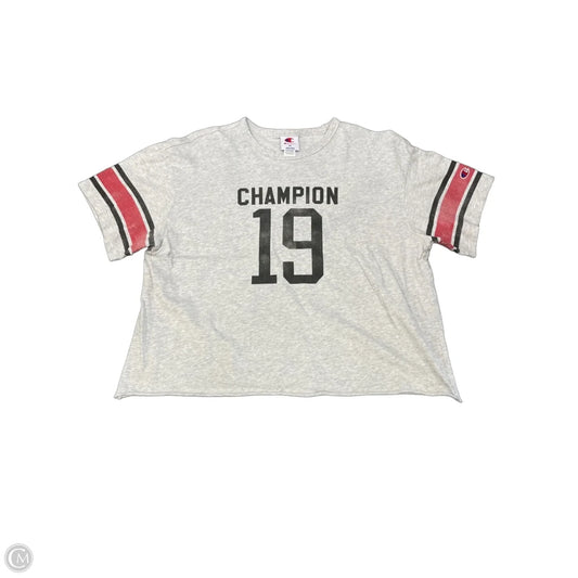 Athletic Top Short Sleeve By Champion In Grey, Size: Xl