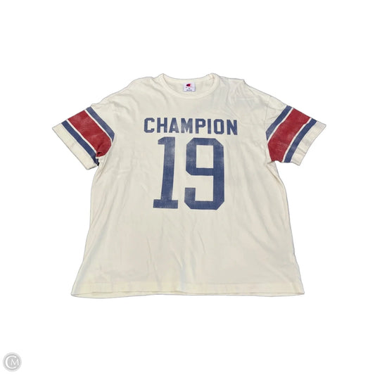 Athletic Top Short Sleeve By Champion In Tan, Size: M