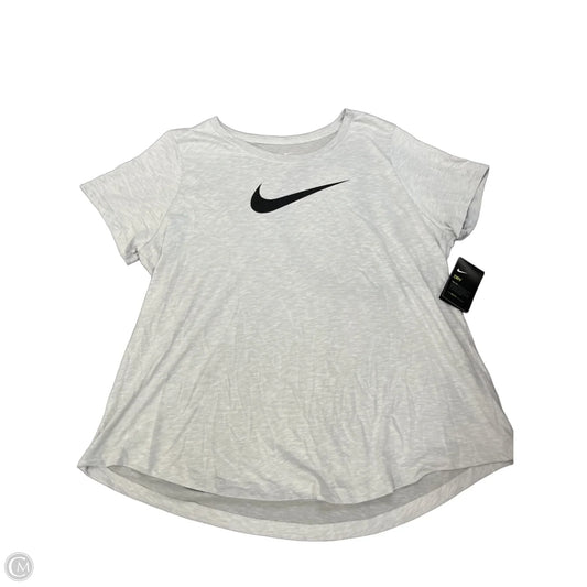 Athletic Top Short Sleeve By Nike Apparel In Grey, Size: 1x