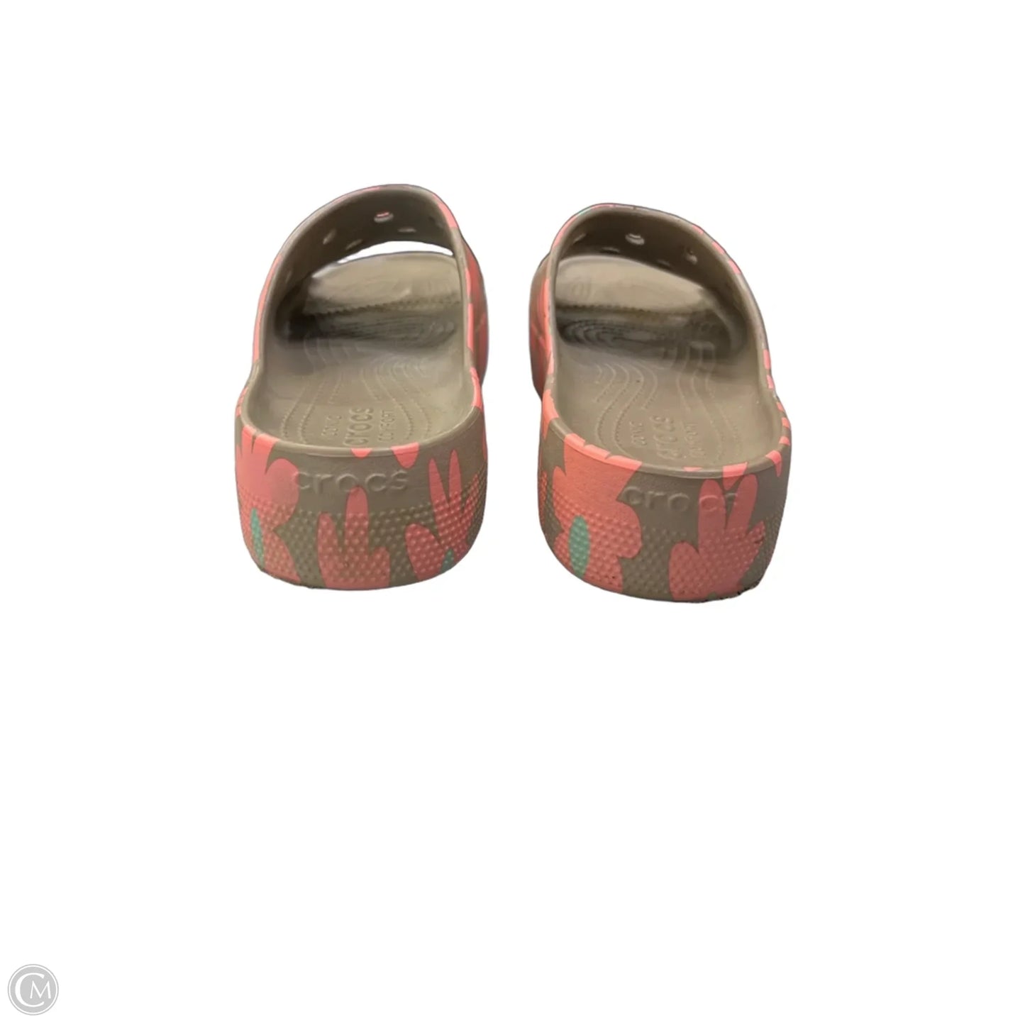 Sandals Flats By Crocs In Floral Print, Size: 10