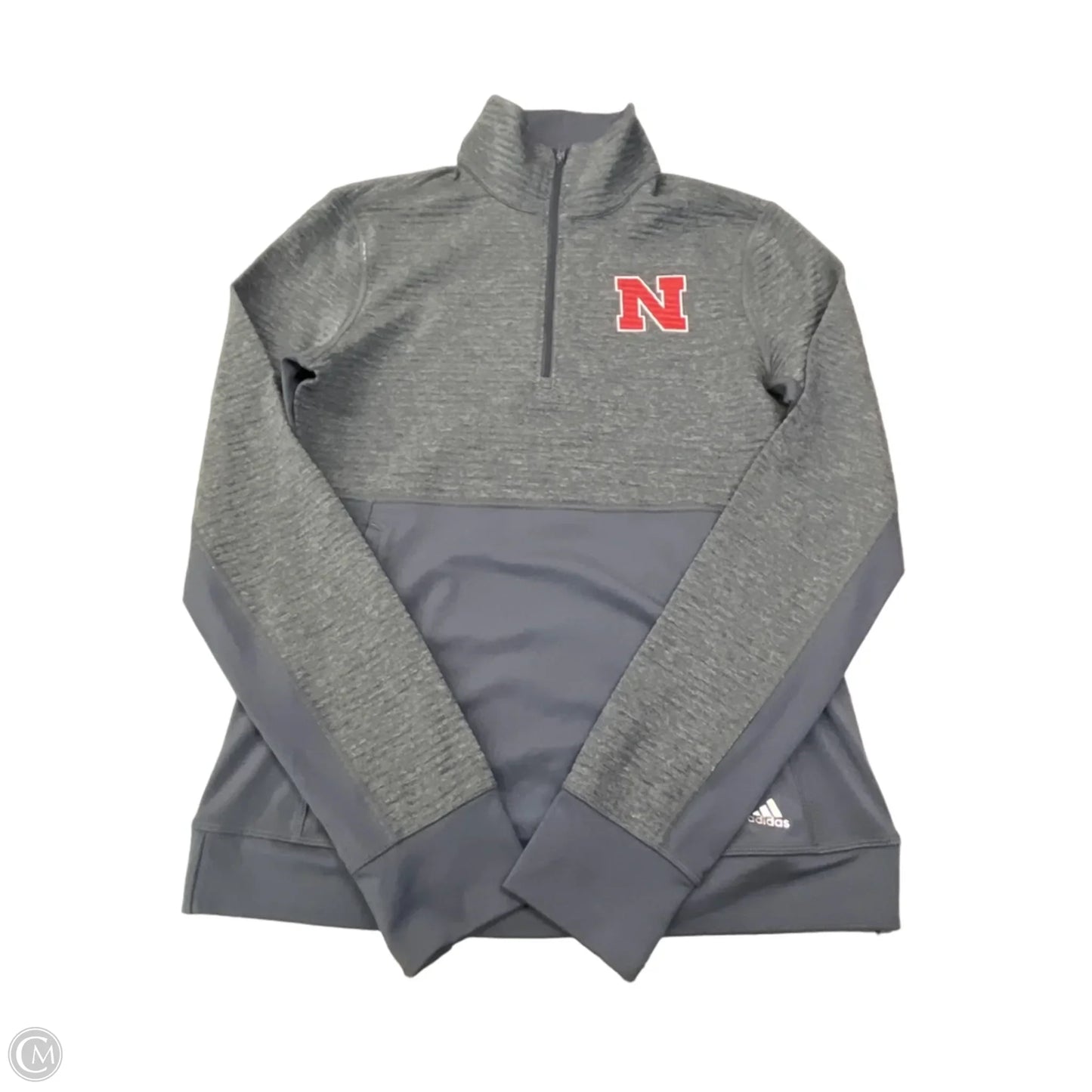 Athletic Sweatshirt Collar By Adidas In Grey, Size: S