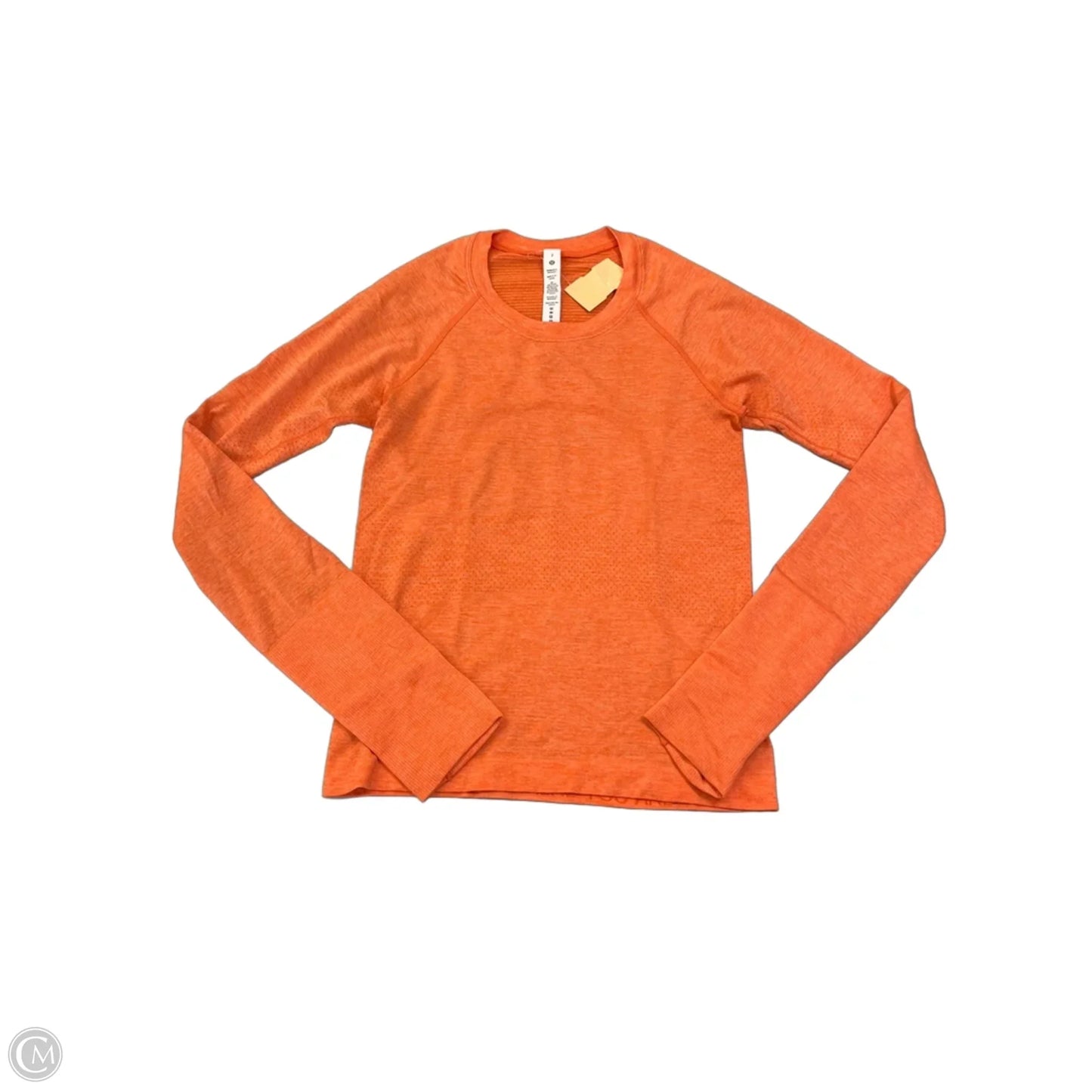 Athletic Top Long Sleeve Crewneck By Lululemon In Orange, Size: Xs