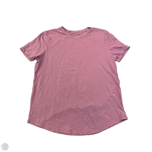 Athletic Top Short Sleeve By Lululemon In Pink, Size: S