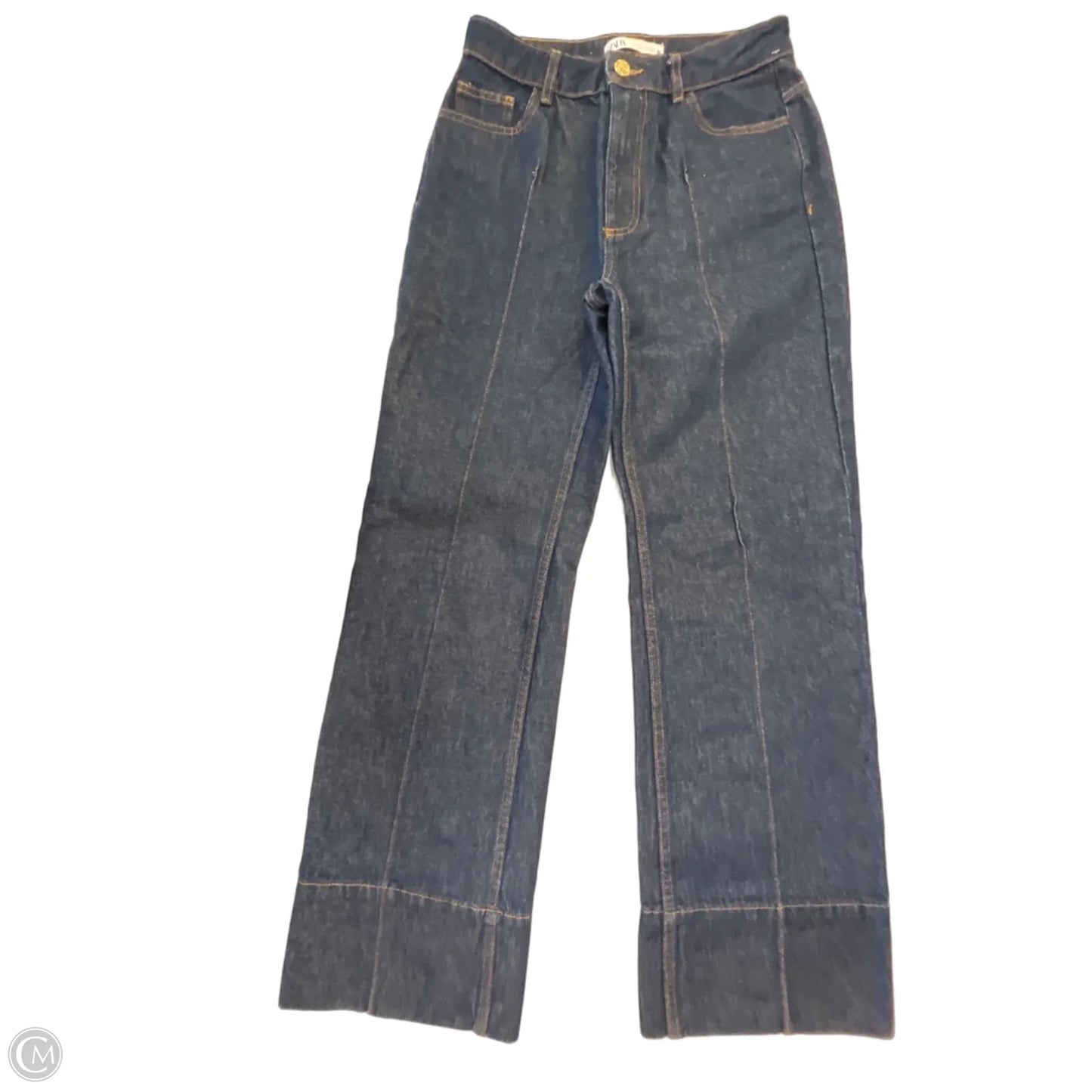 Jeans Wide Leg By Zara In Blue Denim, Size: 6