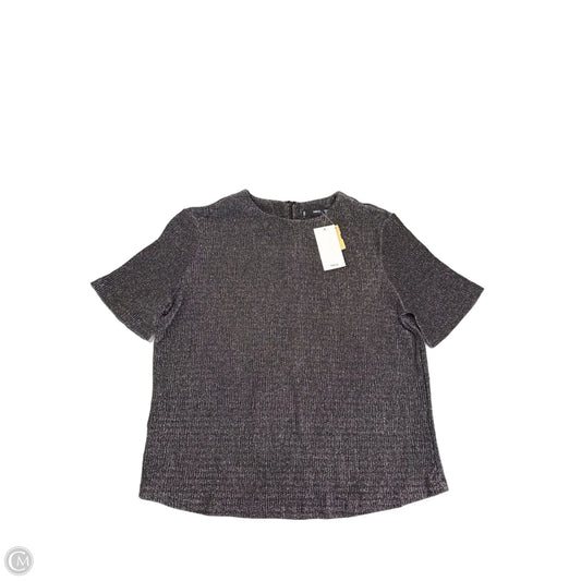 Top Short Sleeve By Mng In Black & Silver, Size: L