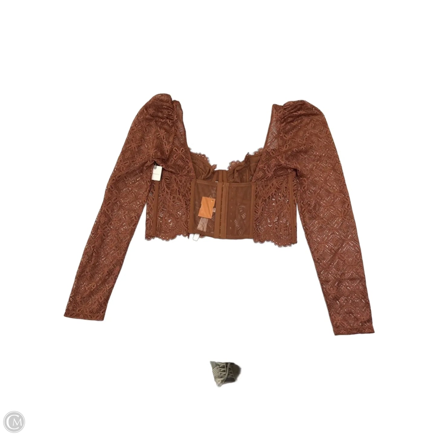 Top Long Sleeve By Anthropologie In Brown, Size: Xl