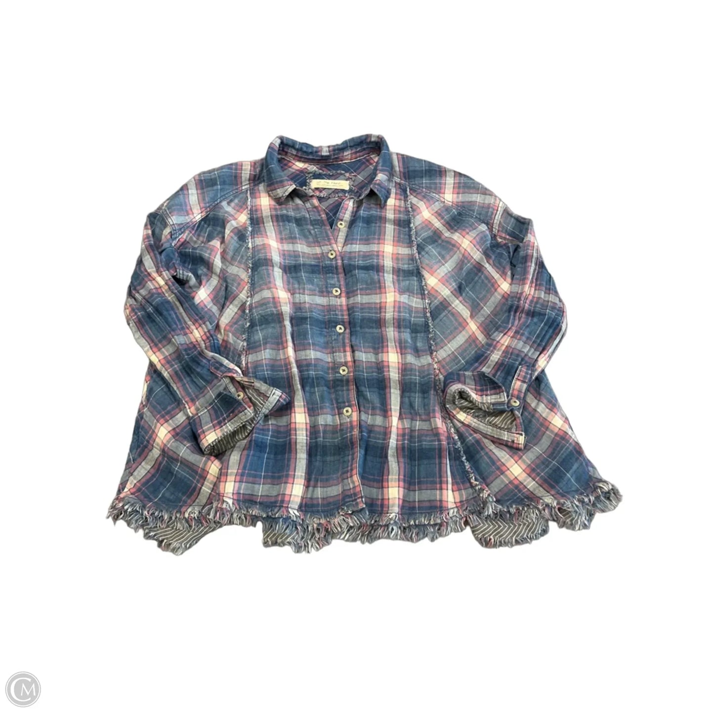 Top Long Sleeve By We The Free In Plaid Pattern, Size: S