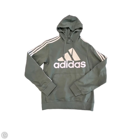 Athletic Sweatshirt Hoodie By Adidas In Green, Size: S