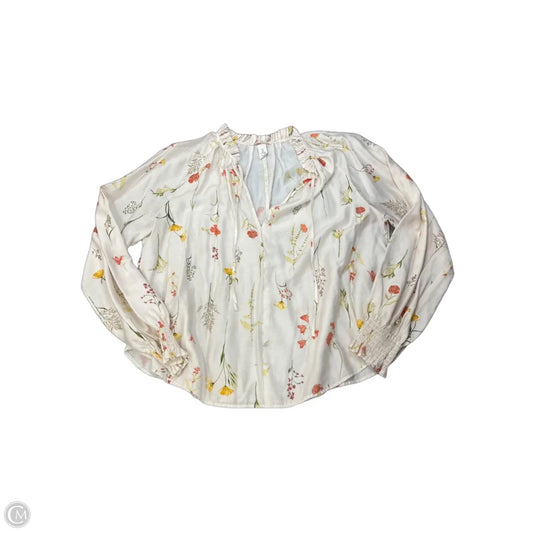 Blouse Long Sleeve By H&m In Floral Print, Size: L