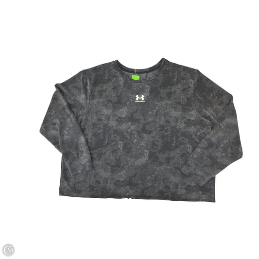 Athletic Top Long Sleeve Collar By Under Armour In Grey, Size: 2x