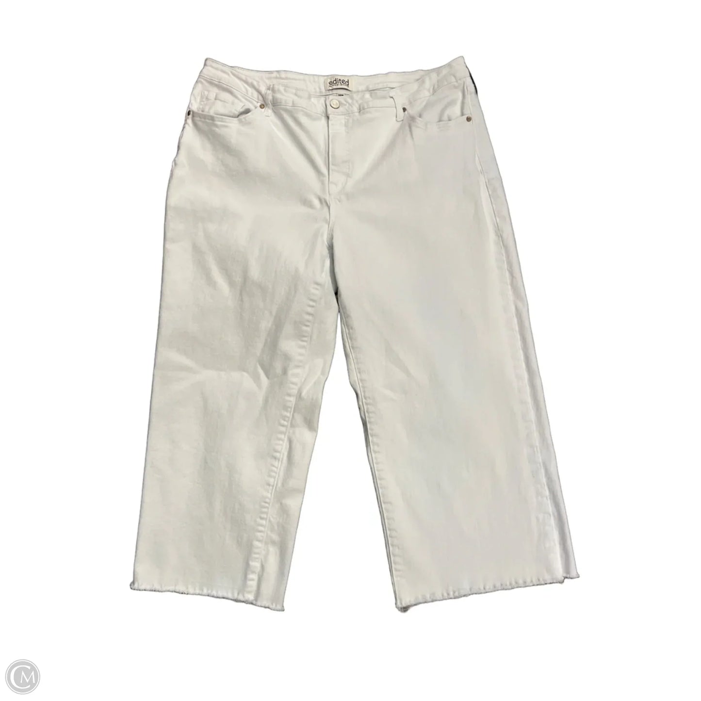 Jeans Wide Leg By Clothes Mentor In White Denim, Size: 18