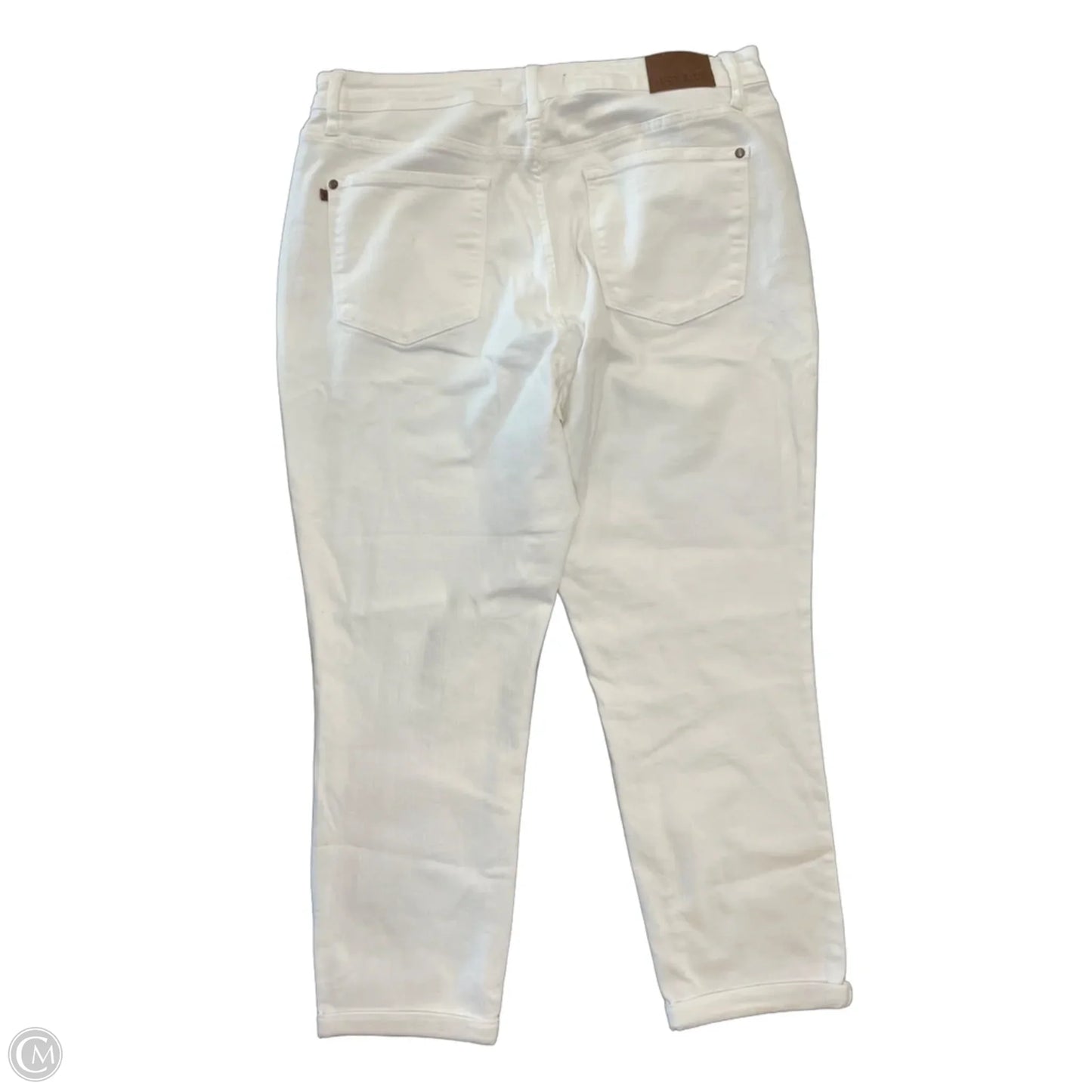 Jeans Cropped By Judy Blue In White Denim, Size: 18