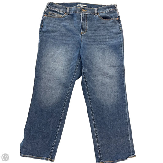 Jeans Straight By Lands End In Blue Denim, Size: 18