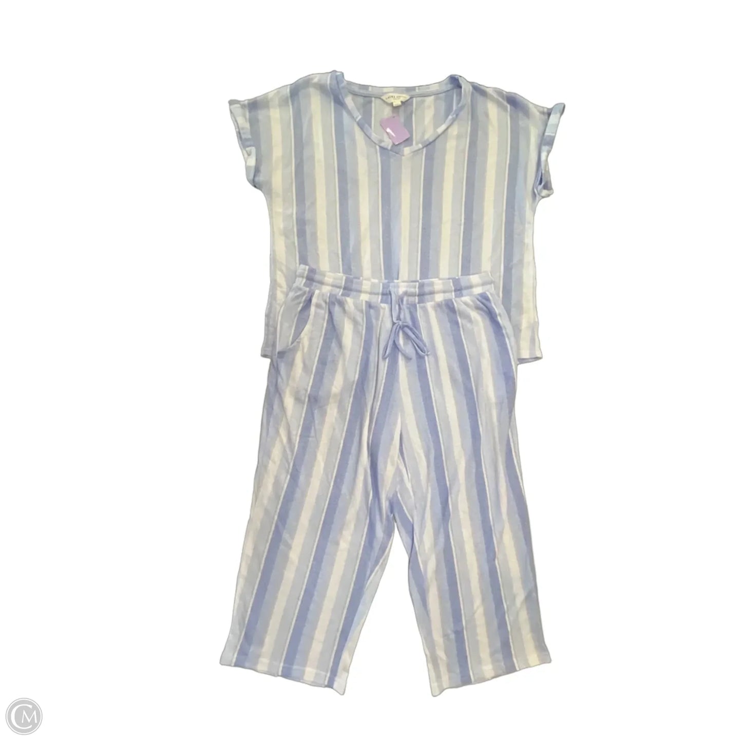 Pajamas 2pc By Laura Ashley In Striped Pattern, Size: M