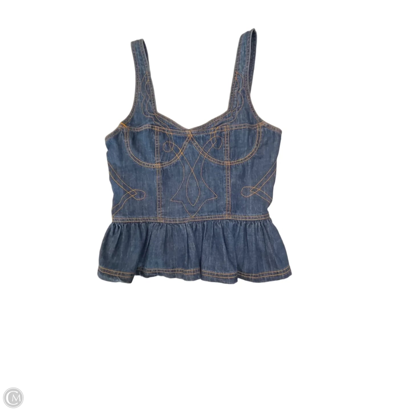 Top Sleeveless By Pilcro In Blue Denim, Size: S