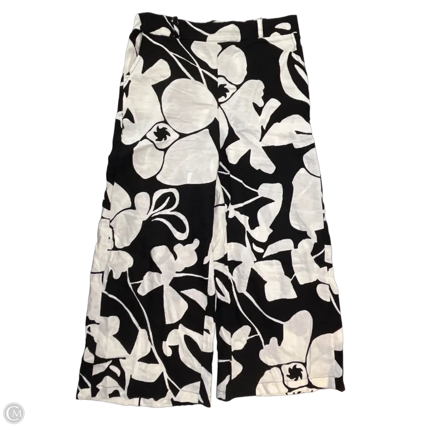Pants Wide Leg By Christian Siriano In Black & Cream, Size: L