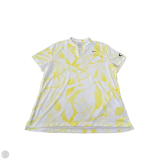 Athletic Top Short Sleeve By Nike Apparel In Yellow, Size: Xl
