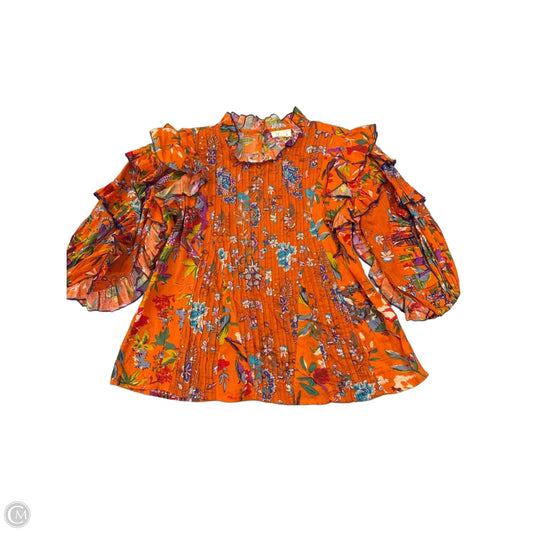 Top 3/4 Sleeve By Level 99 In Orange, Size: Xs