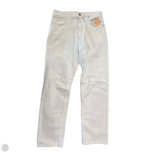 Jeans Straight By Clothes Mentor In White Denim, Size: 8