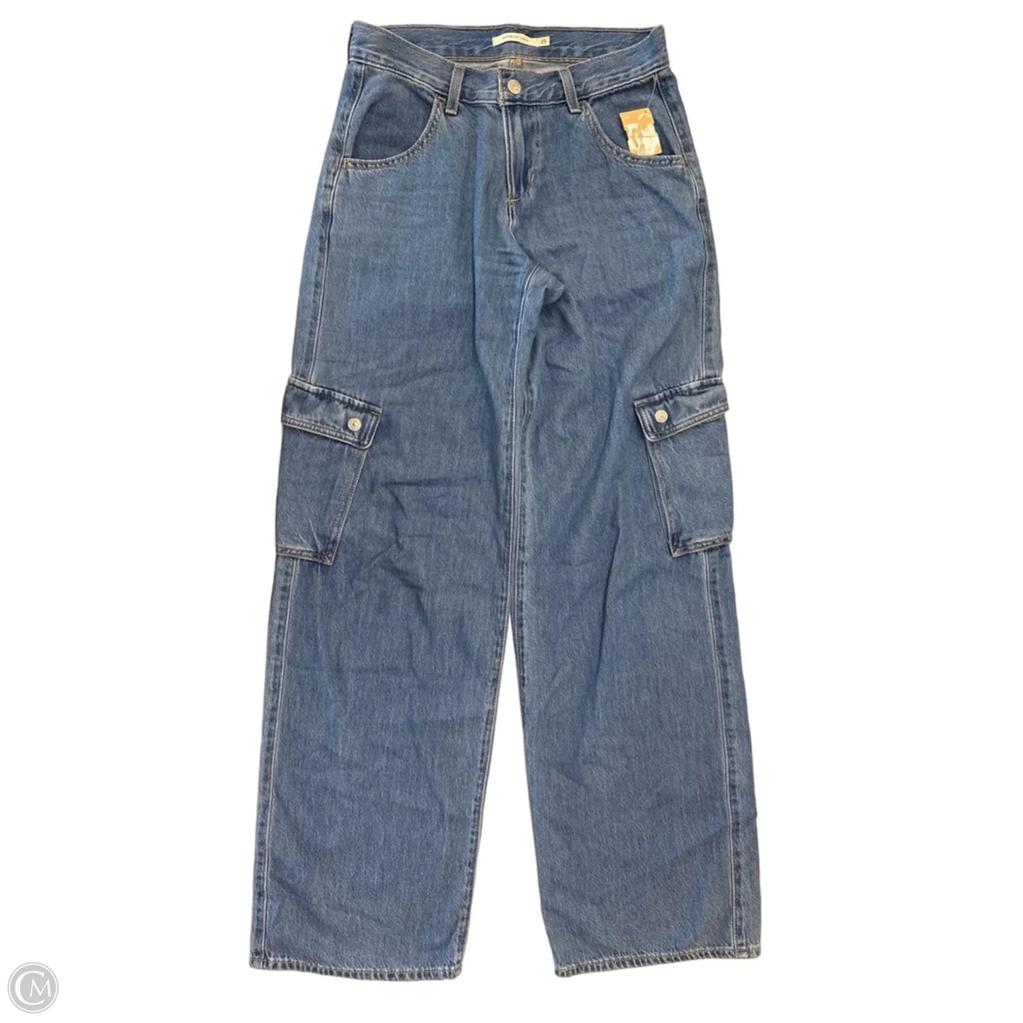 Jeans Wide Leg By Levis In Blue Denim, Size: 0