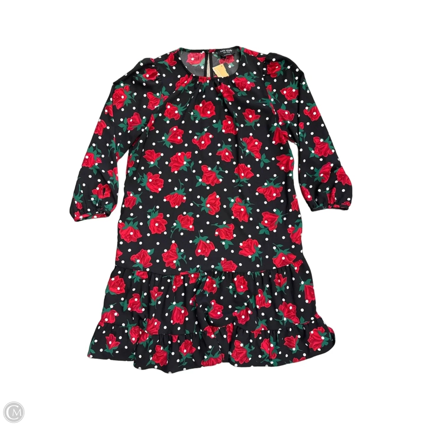Dress Designer By Kate Spade In Black & Red, Size: M