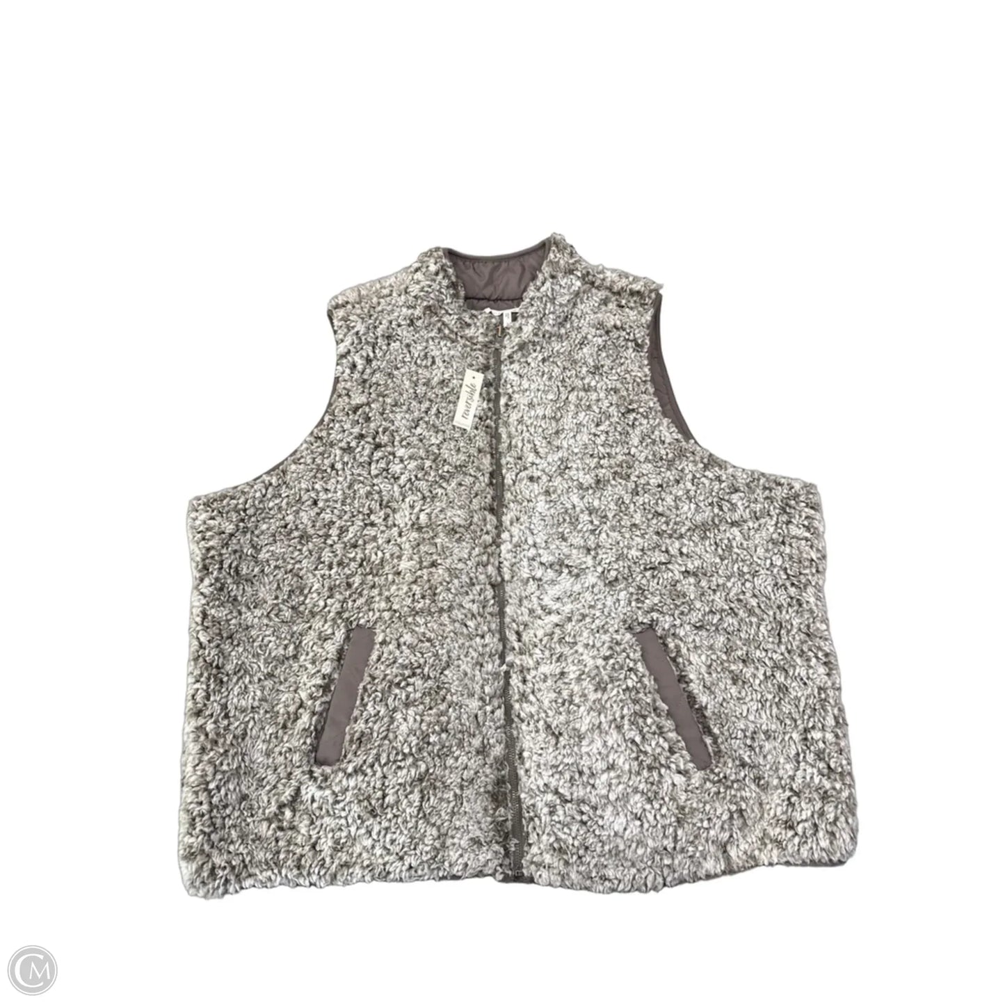 Vest Faux Fur & Sherpa By Maurices In Grey, Size: 2x