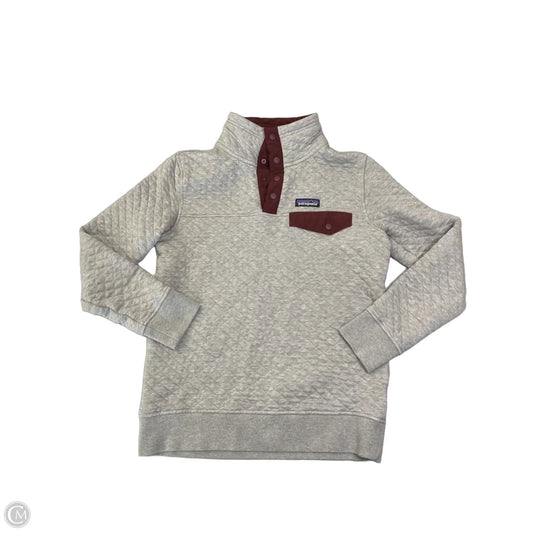 Athletic Top Long Sleeve Collar By Patagonia In Grey, Size: Xs
