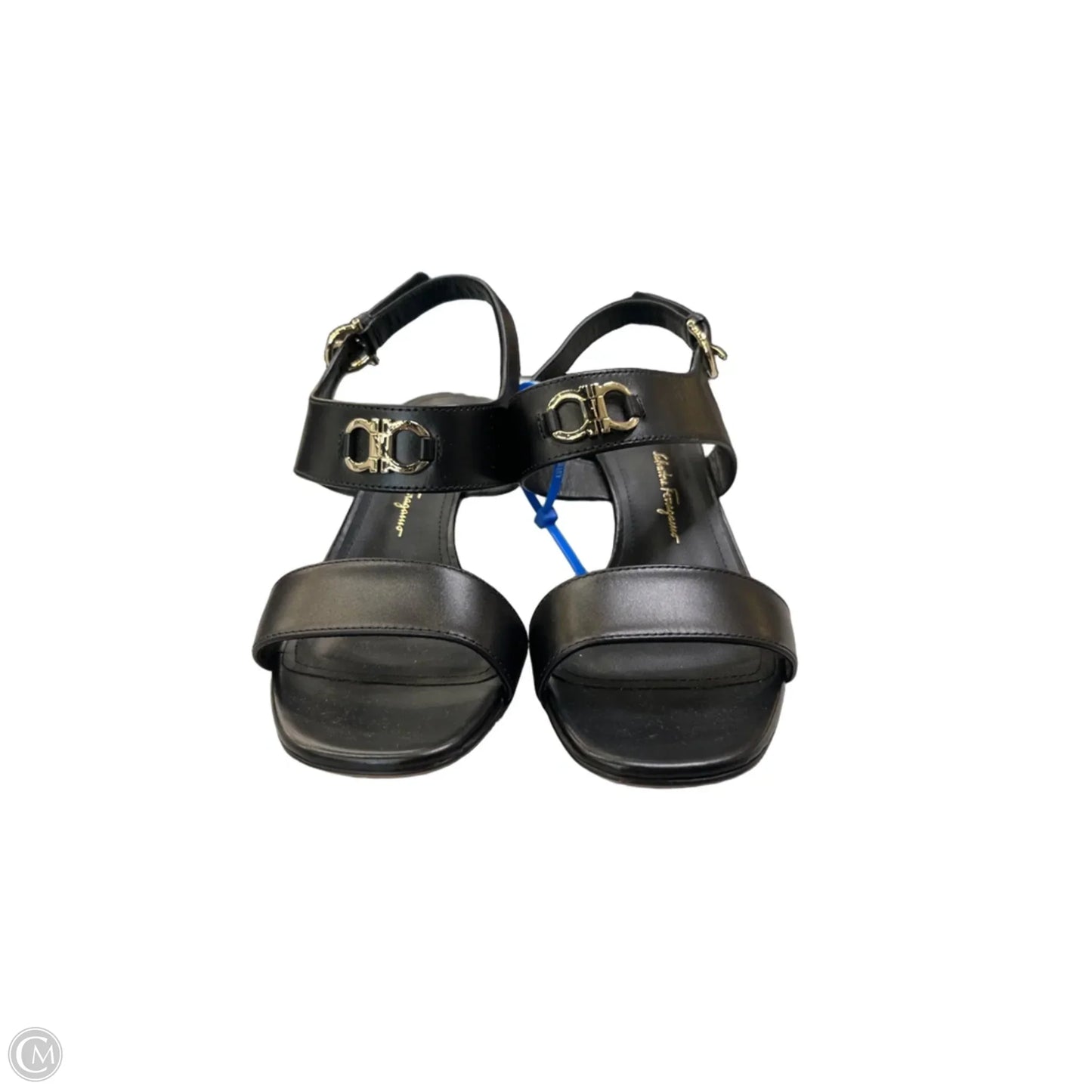 Sandals Luxury Designer By Ferragamo In Black, Size: 7