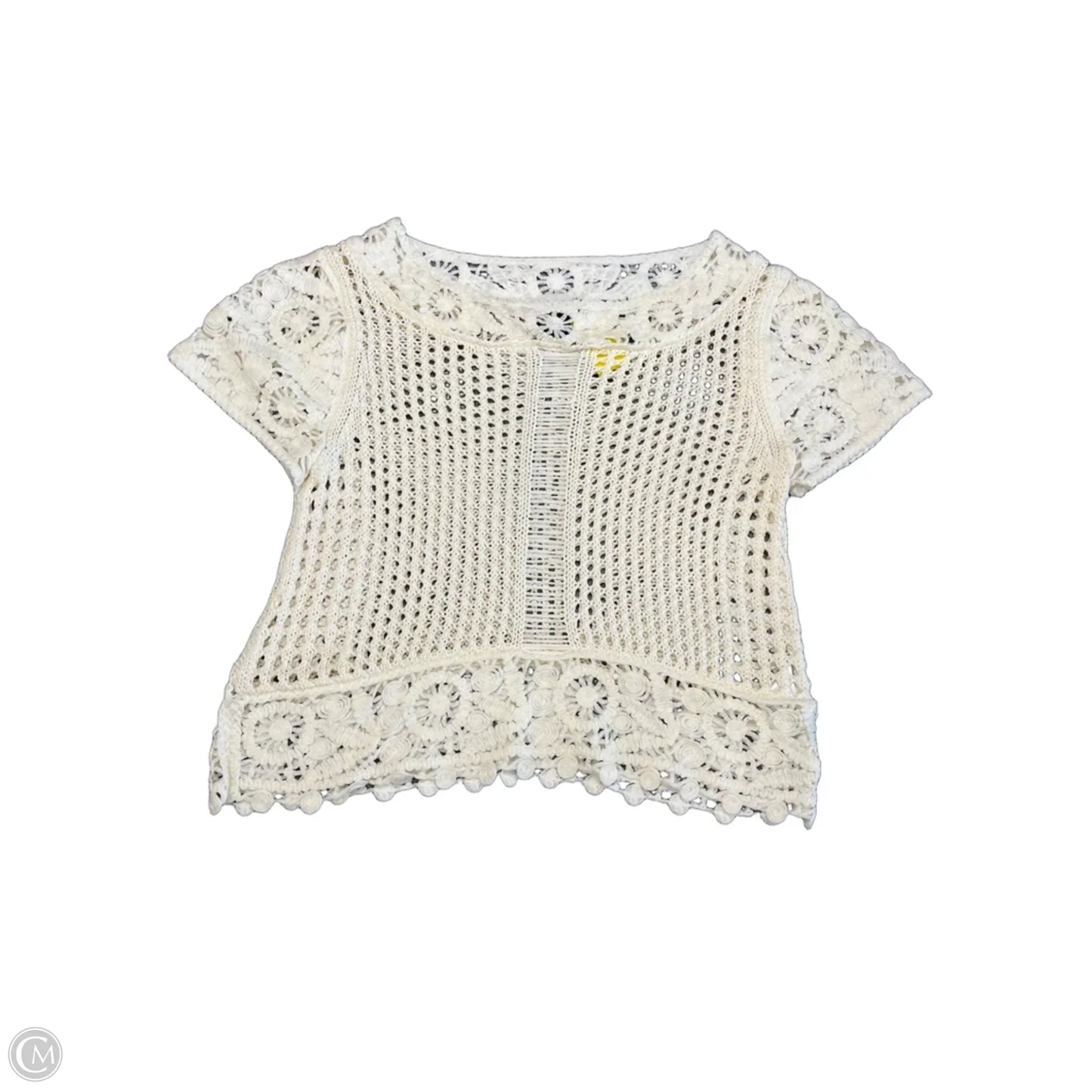 Top Short Sleeve By H&m In Cream, Size: S