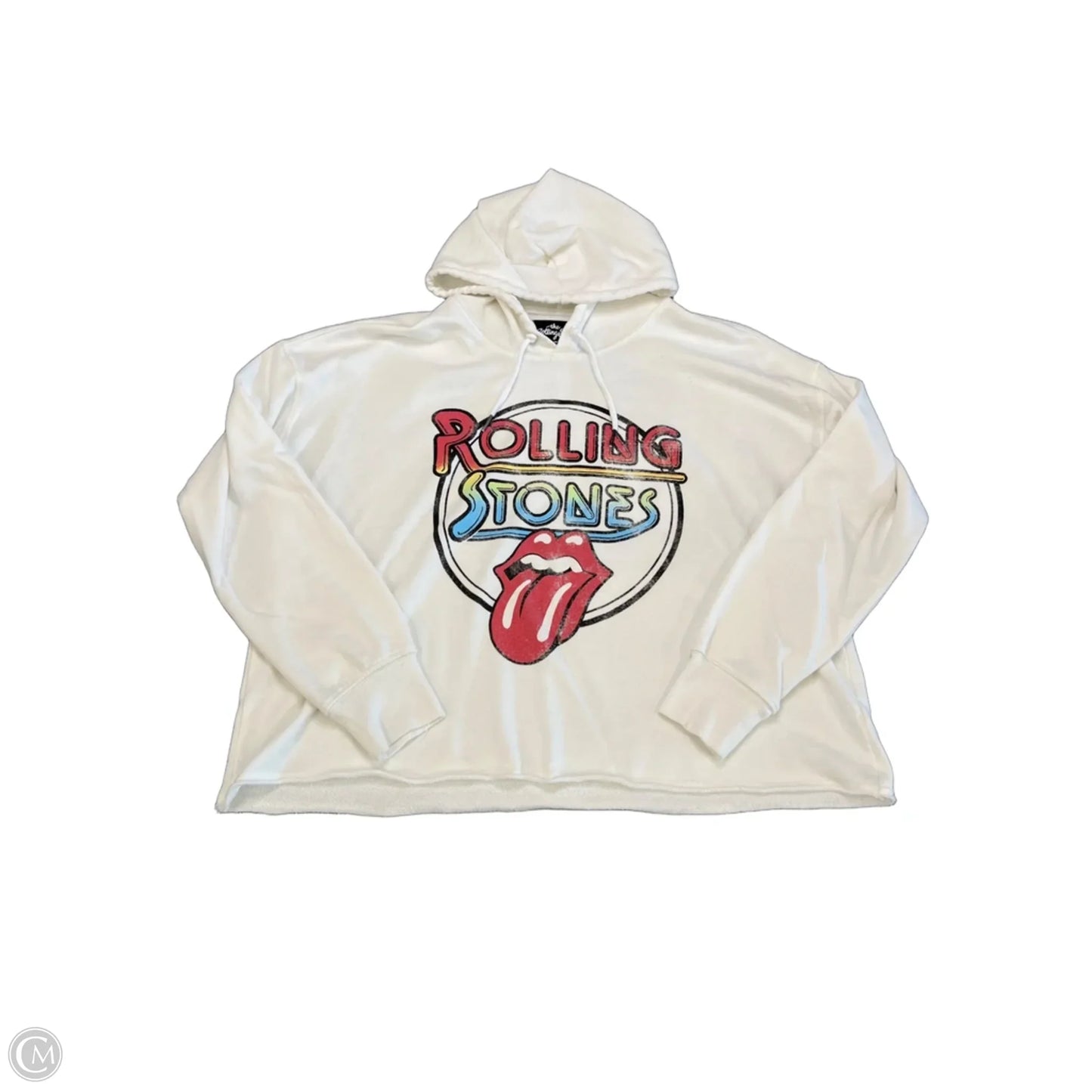 Sweatshirt Hoodie By Clothes Mentor In White, Size: L
