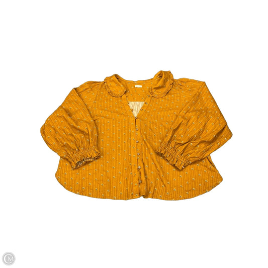 Top Long Sleeve By Pilcro In Brown, Size: 3x