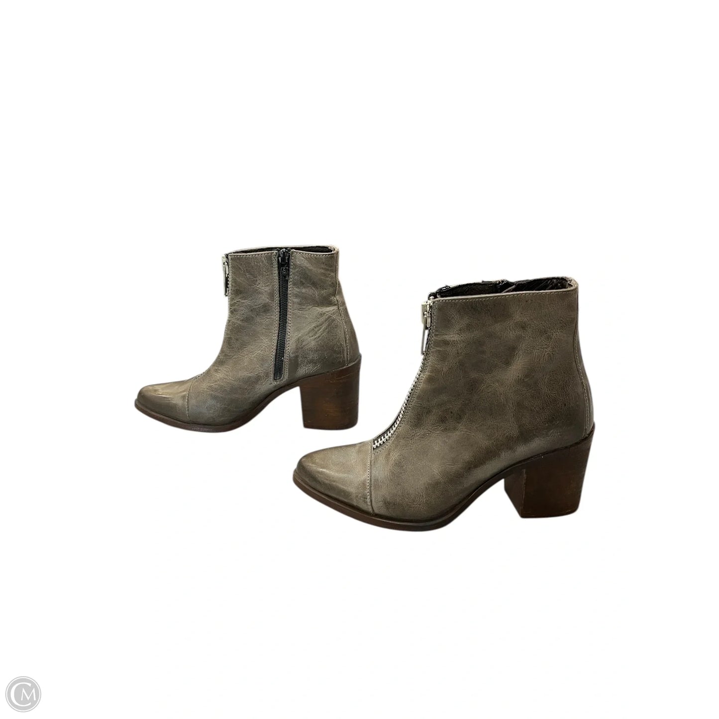 Boots Ankle Heels By Freebird In Grey, Size: 6