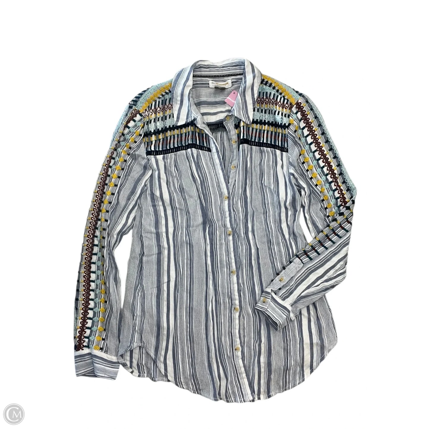 Top Long Sleeve By Pilcro In Striped Pattern, Size: M