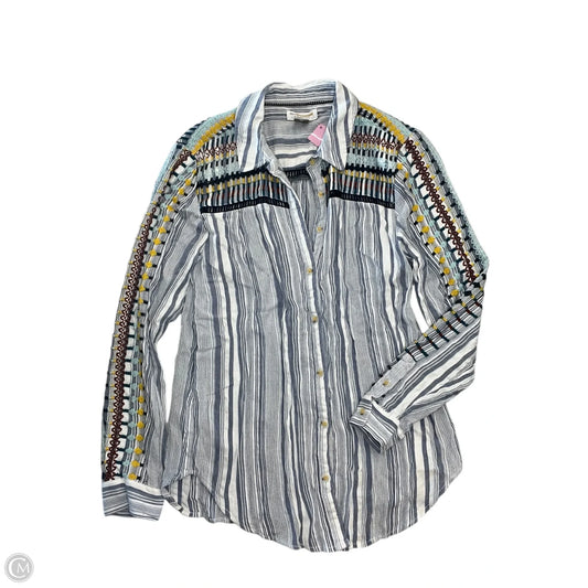 Top Long Sleeve By Pilcro In Striped Pattern, Size: M